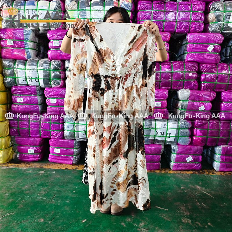 KINGAAA cotton long dress second-hand wholesale dress clothes bundle mixed used clothing used clothes in london