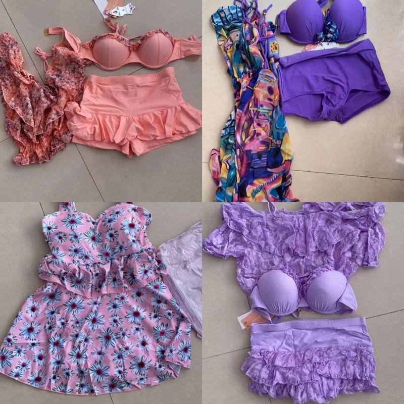 Clearing inventory stock of children's printed bikini sets, swimsuits, and children's swimsuits mixed at a cheaper price