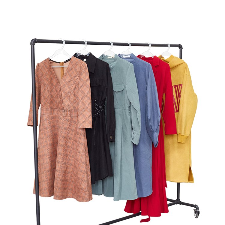 Professional New Wholesale Mixed Second- Hand Clothes Women Cotton Long Dress