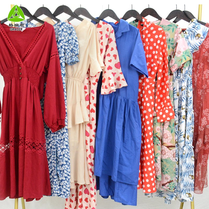 Fashion Ladies Cotton Dress Hot Sale In Dubai Second Hand Clothes High Quality Second Hand Clothes Ukay Dress Bales