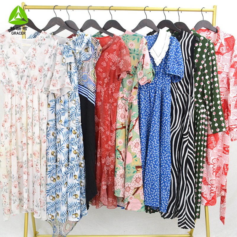Fashion Ladies Cotton Dress Hot Sale In Dubai Second Hand Clothes High Quality Second Hand Clothes Ukay Dress Bales