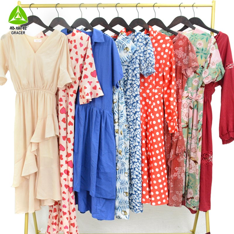 Fashion Ladies Cotton Dress Hot Sale In Dubai Second Hand Clothes High Quality Second Hand Clothes Ukay Dress Bales