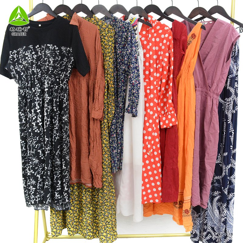 Fashion Ladies Cotton Dress Hot Sale In Dubai Second Hand Clothes High Quality Second Hand Clothes Ukay Dress Bales