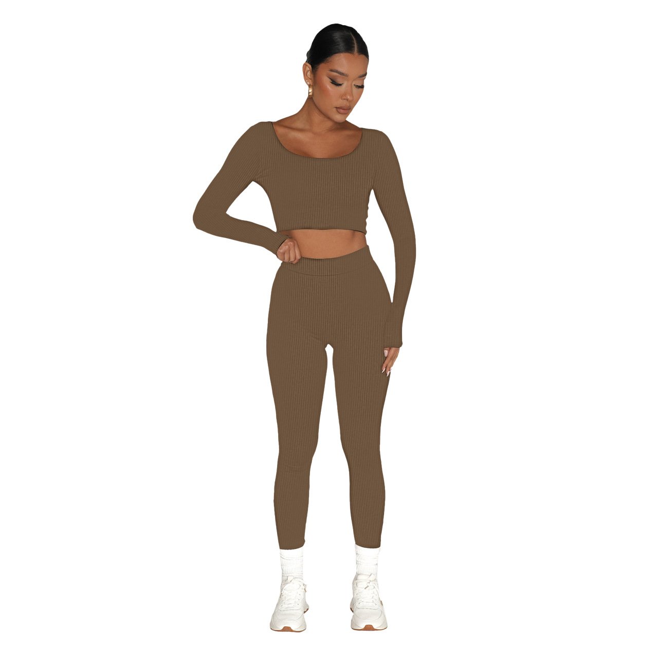 custom women bank 2 piece sets women clothing 2023 new arrivals V Neck two piece women's sets