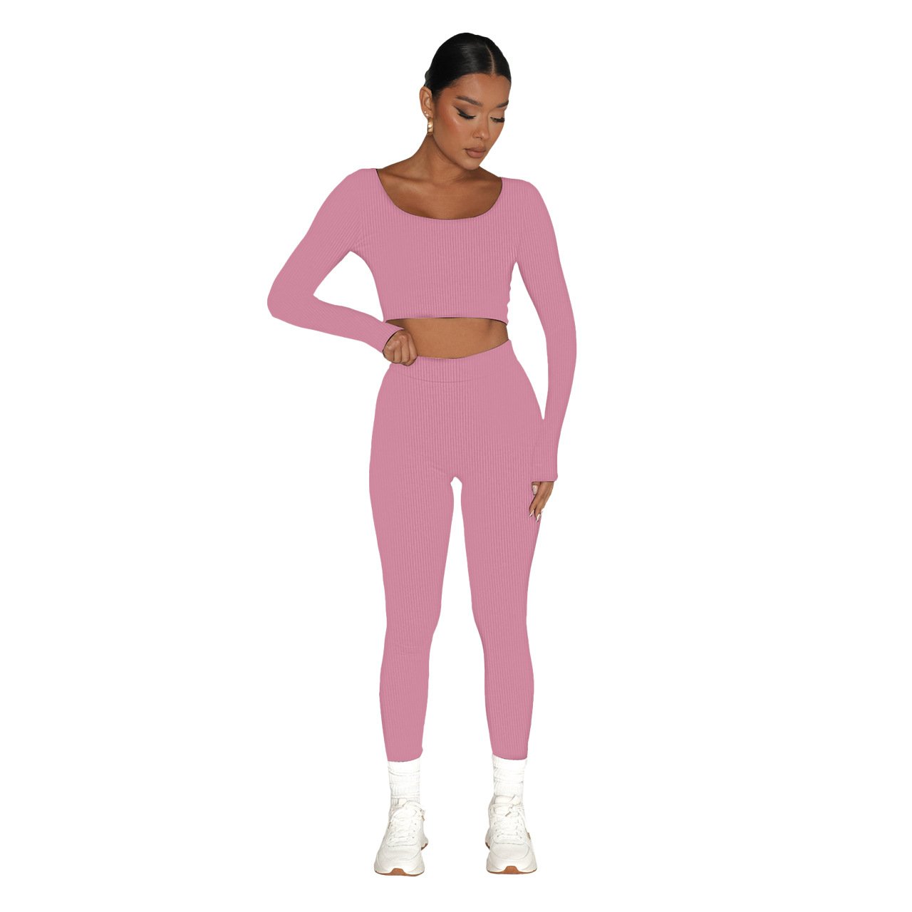 custom women bank 2 piece sets women clothing 2023 new arrivals V Neck two piece women's sets