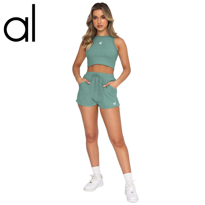 AL Yoga Summer new women's fitness running shorts set