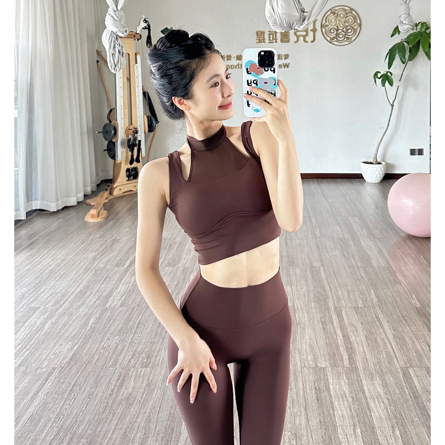 Custom Logo Yoga Pants Butt Lift Solid Color Fitness Leggings Bra Women's Sports Fitness Yoga Set