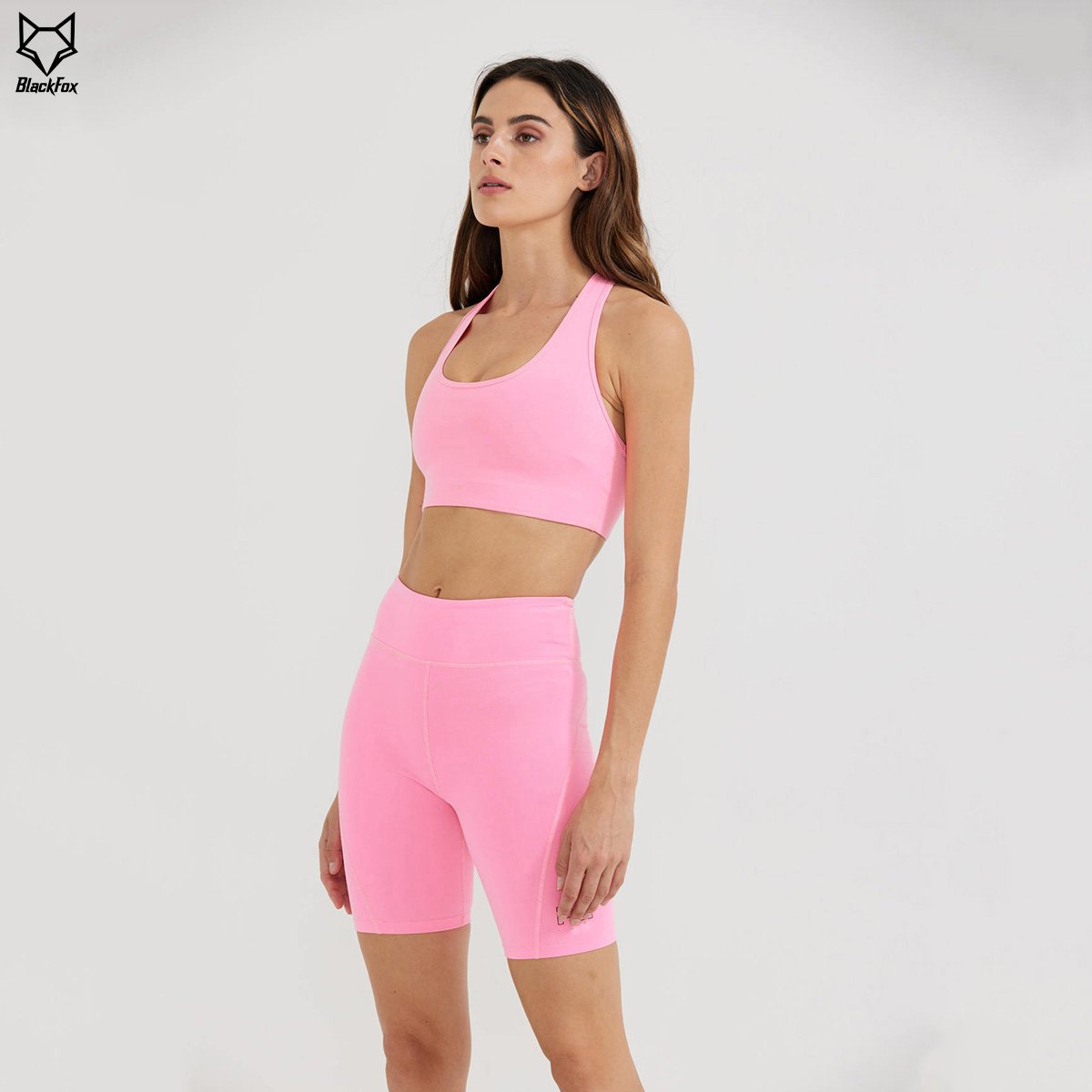 High Quality Wholesale Women Seamless Set Top and Short Women Two piece Bra & Biker short Yoga set