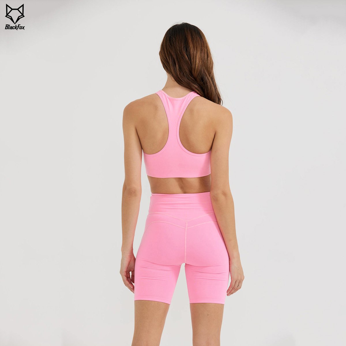 High Quality Wholesale Women Seamless Set Top and Short Women Two piece Bra & Biker short Yoga set