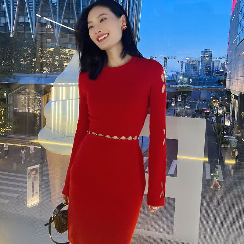 Fashion Sweater Women Elegant 2-Piece Outfits Long Sleeve Knitted Skirt and Top Sets Woven Women's Set for Winter