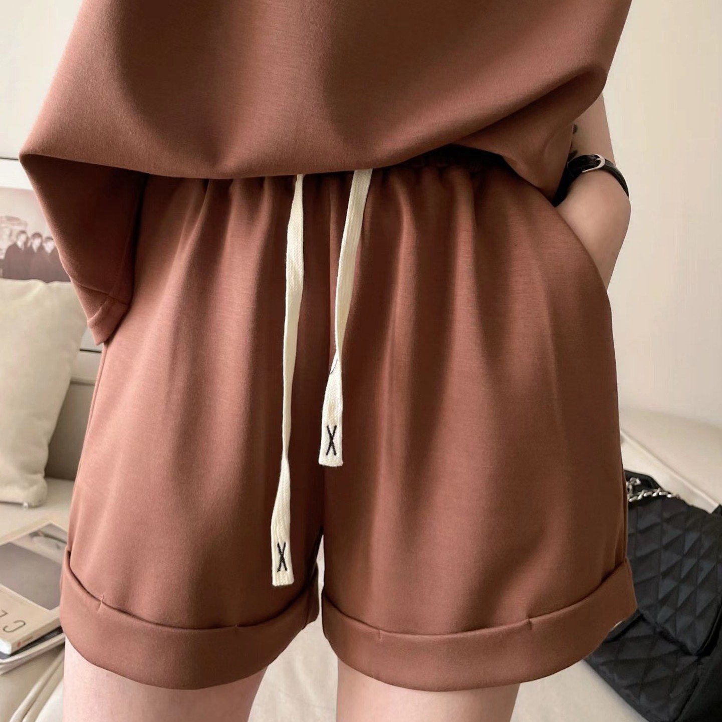 Women's Summer 2 Piece Outfits Sleeveless Tank Crop Wide Leg Shorts Set Pockets Lounge Set Tracksuits Sweatsuits
