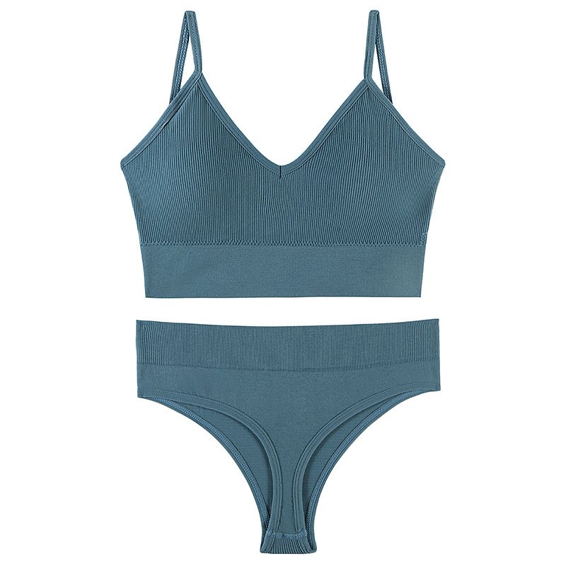 Wholesale Factory Push Up Wire Free Ice Silk Sleep Jelly Bra Sets Padded Bralette Seamless Panties And Bras For Women