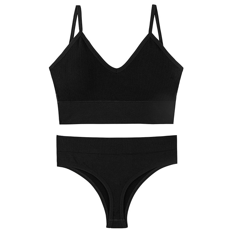 Wholesale Factory Push Up Wire Free Ice Silk Sleep Jelly Bra Sets Padded Bralette Seamless Panties And Bras For Women