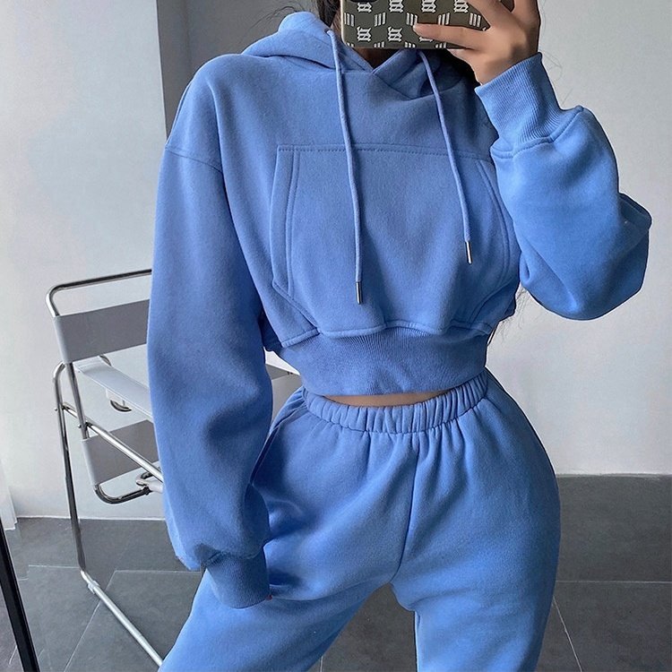 High Quality Customizable 2-Piece Women's Set Essential Pullover Hoodie Sweatpants Printed Knitted Fabric Casual Turtleneck