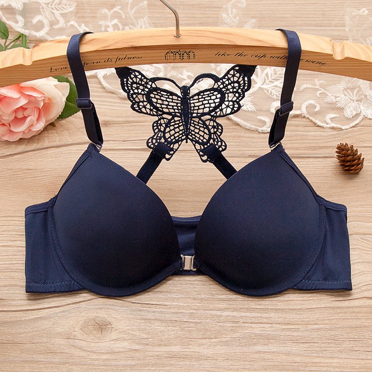 Back Front Closure Bras and Women Underwear Set Back Cross Butterfly Hot Selling Women Bra Set for Girl 4 Set Underwire in Stock