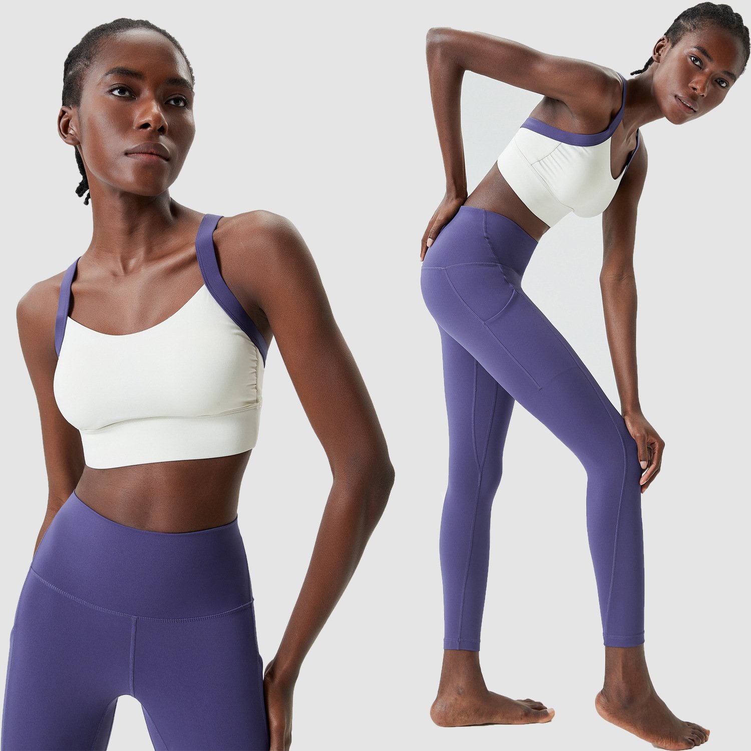 Women Quick Dry Athletic Wear High Waist Leggings and Bra Running Training Outfits Gym Exercise Seamless Yoga Set