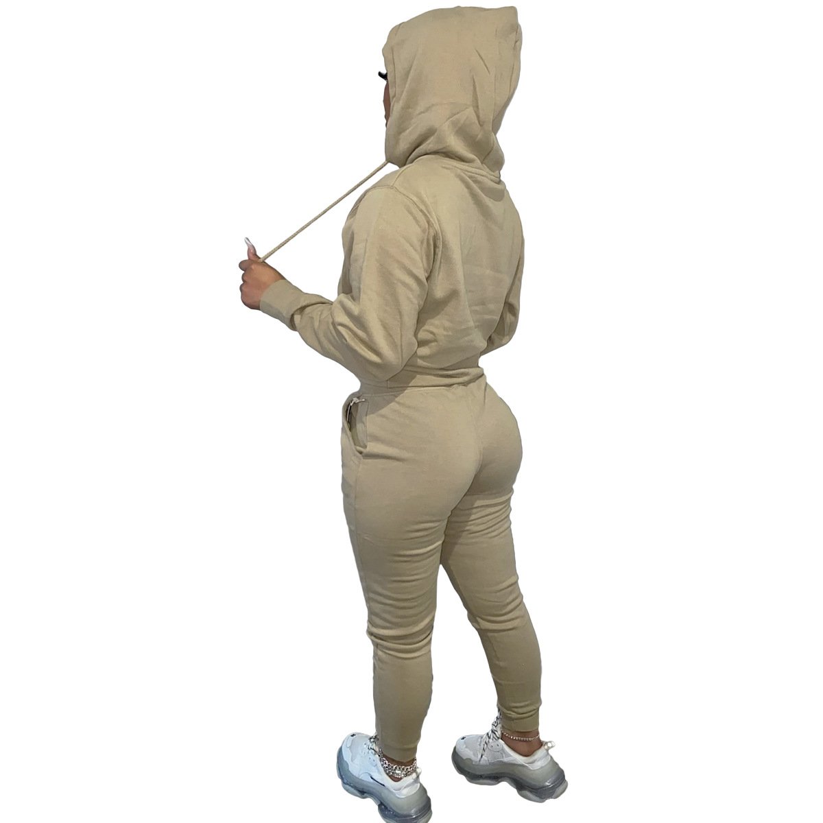 Factory Custom Puff Printing Logo Tracksuits Embroidery Blank Plain Outfits Plush Hoodie 2 Piece Plus Size Jogger Women'S Sets