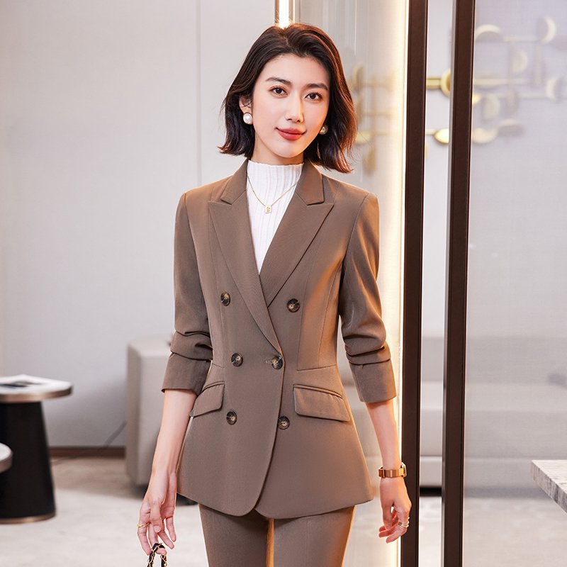 Women's Formal Office Business Work Jacket Skirt Suit Set 2 Pieces Office Formal two Button Blazer Skirt Suit Set
