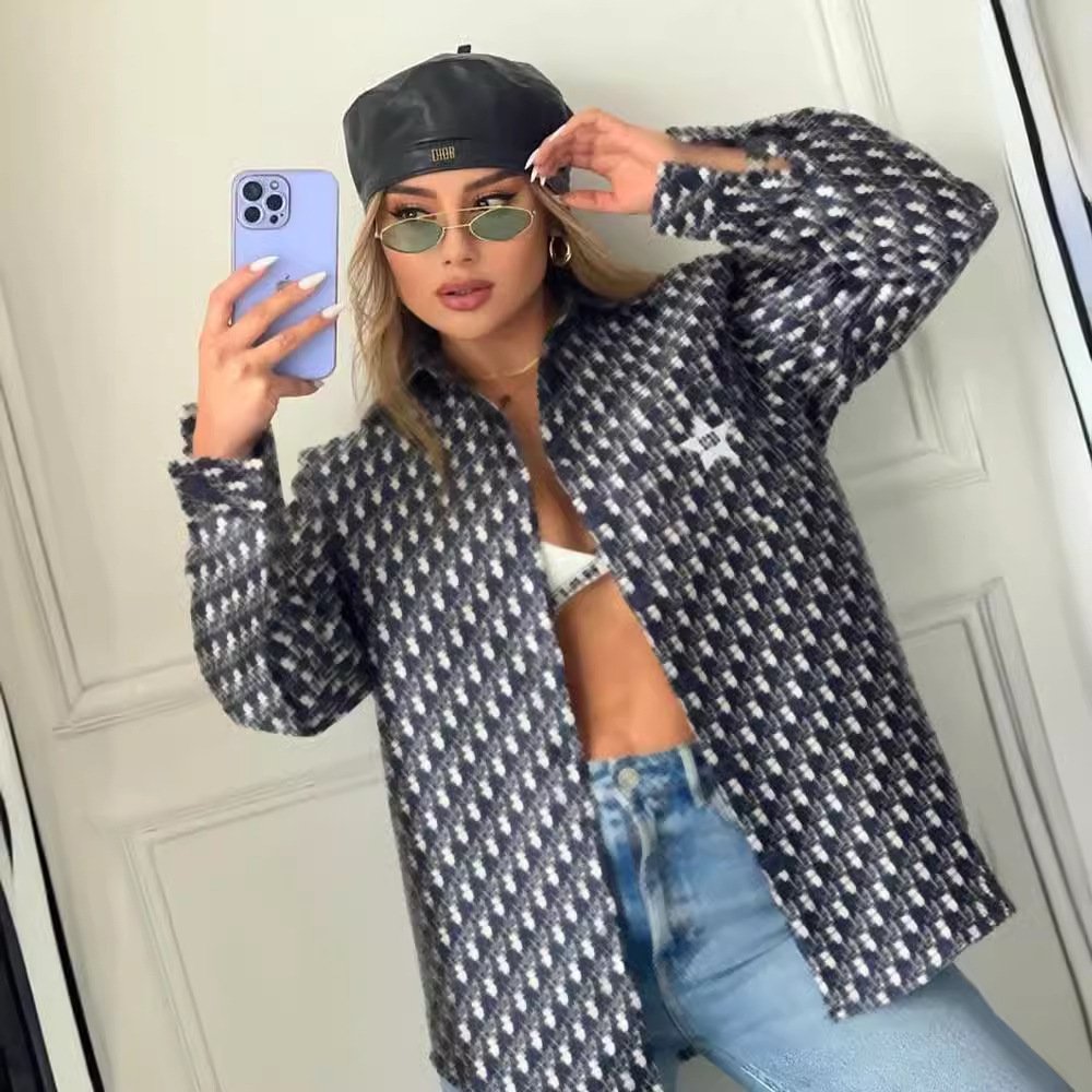 New Cool Silk Cotton Embroidery Women's Slim Loose Shirt Designer Brand Women's Tops Jacket