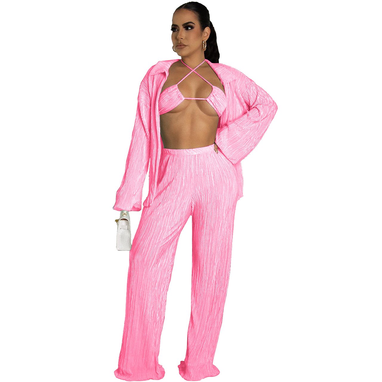 Amazon Womens Luxury Clothing Matching Cardigan Wide Pants Plus Size Women's Sets