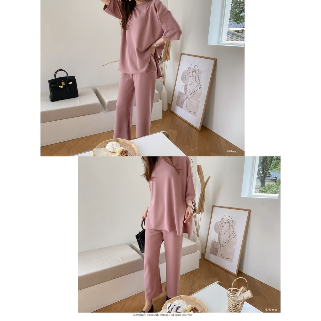 New Arrival Korean Women's Sets Hot Selling Soft Slit Point Set in Mint Color