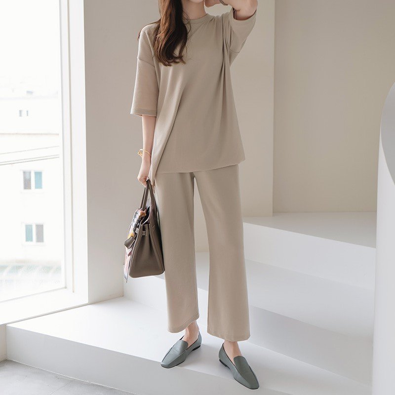 New Arrival Korean Women's Sets Hot Selling Soft Slit Point Set in Mint Color