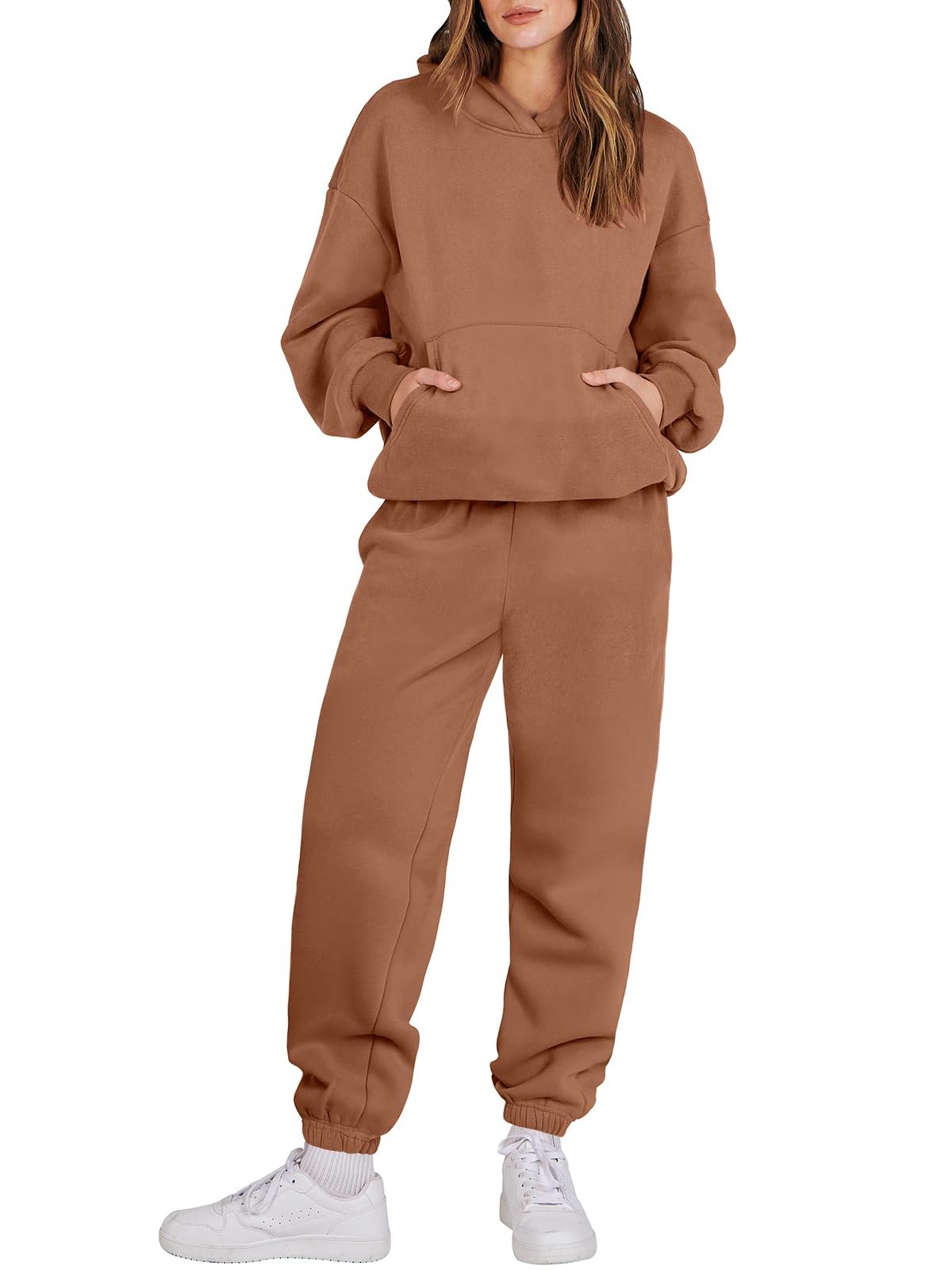 Wholesale Heavy Weight Cotton Blank Plus Size Baggy Long Sleeve Women's Clothing 2 Pieces Hoodies And Sweatpants Jogger