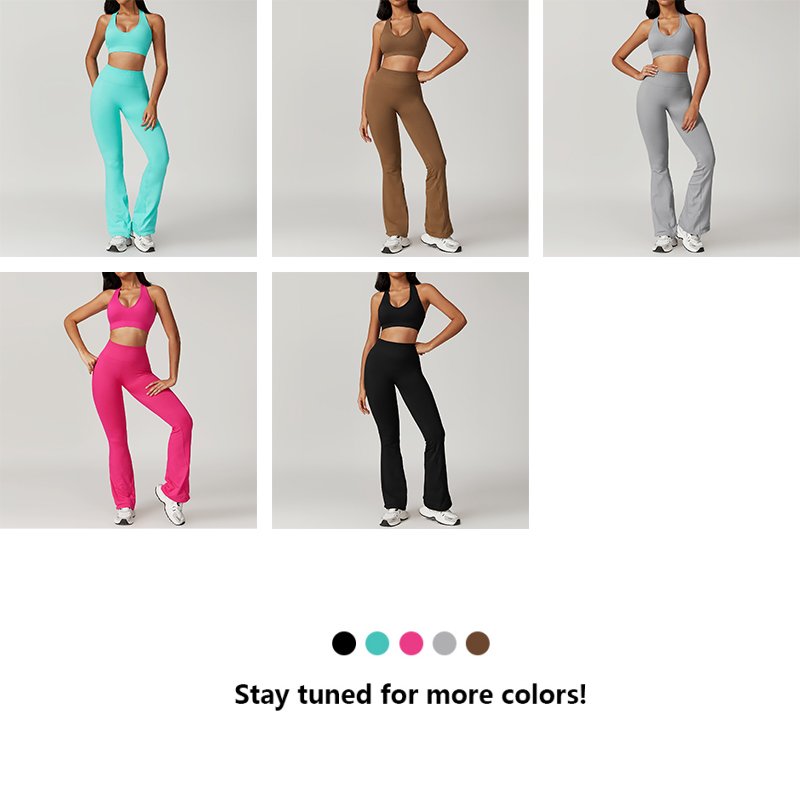 Yoke New Style Neck-hanging Cross Scrunch Design Beautiful Backless Sportswear Plus Size Gym Fitness Yoga Women's Sets