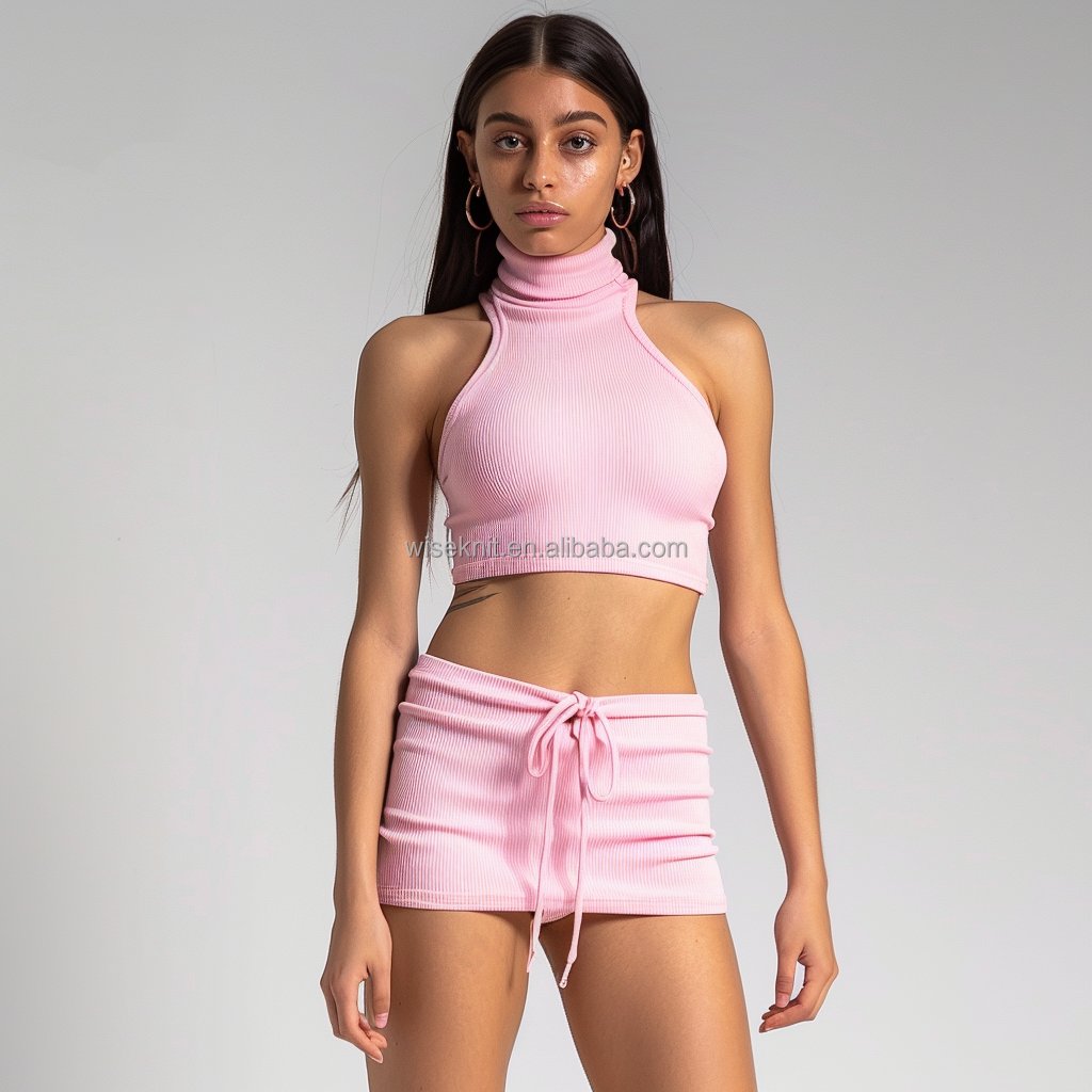 Designer tow 2 piece set women's sets clothing knit loungewear knit sets for women Y2K sleeveless Tank Top flare pant outfit