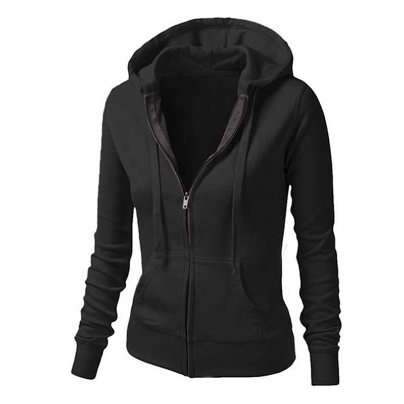 Womens Casual Zip Up Hoodie Sweatshirt Jumper Lady Hooded Women's Hoodies