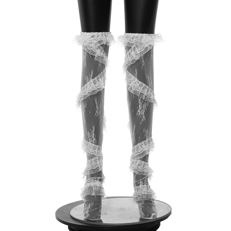 OJW 24DS010402 Fashion 2024 Trending Lace Legs Socks Mini Dress Women 2 Piece Sets Women's Sets