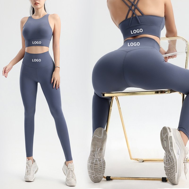 Lulu Sportswear Athletic Sexy Active Wear Quick Drying Yoga Fitness For Women Logo Custom Scrunch Butt Leggings Workout Sets