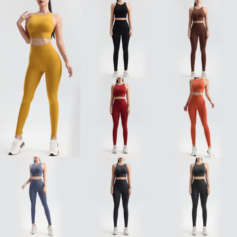 Lulu Sportswear Athletic Sexy Active Wear Quick Drying Yoga Fitness For Women Logo Custom Scrunch Butt Leggings Workout Sets