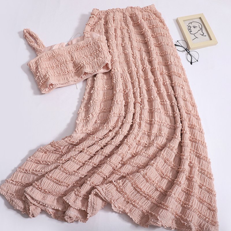 Boutique Wholesale 2024 Autumn New French Sweet Temperament Camisole Half Skirt Women's Set