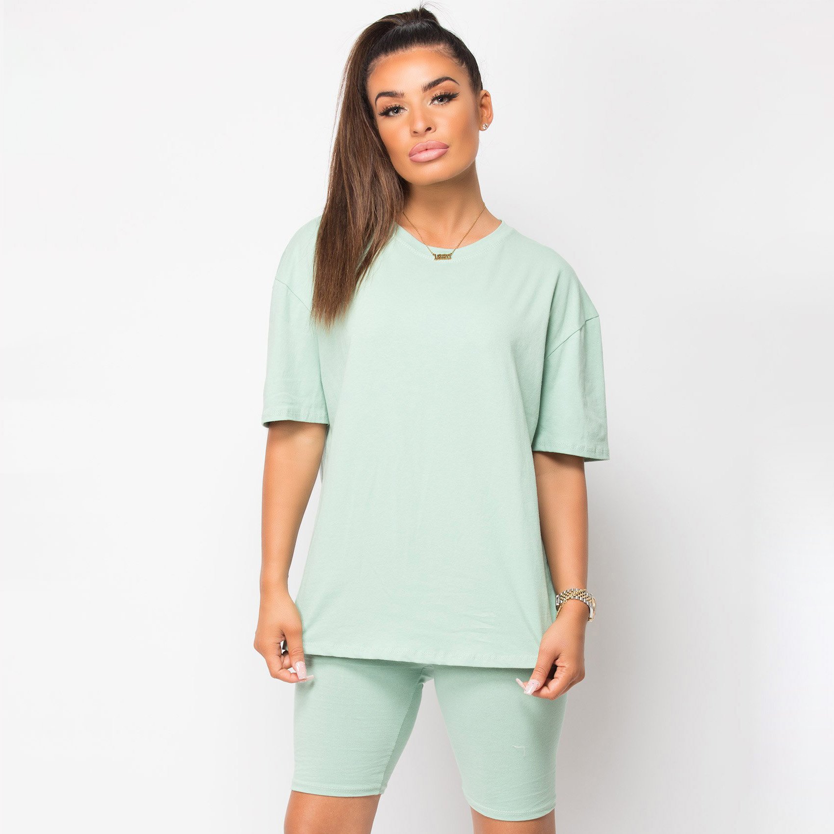 Women Slim Fit Premium Quality Two Piece Shirt And Shorts Set Custom Ladies Workout Active Women Clothes Set