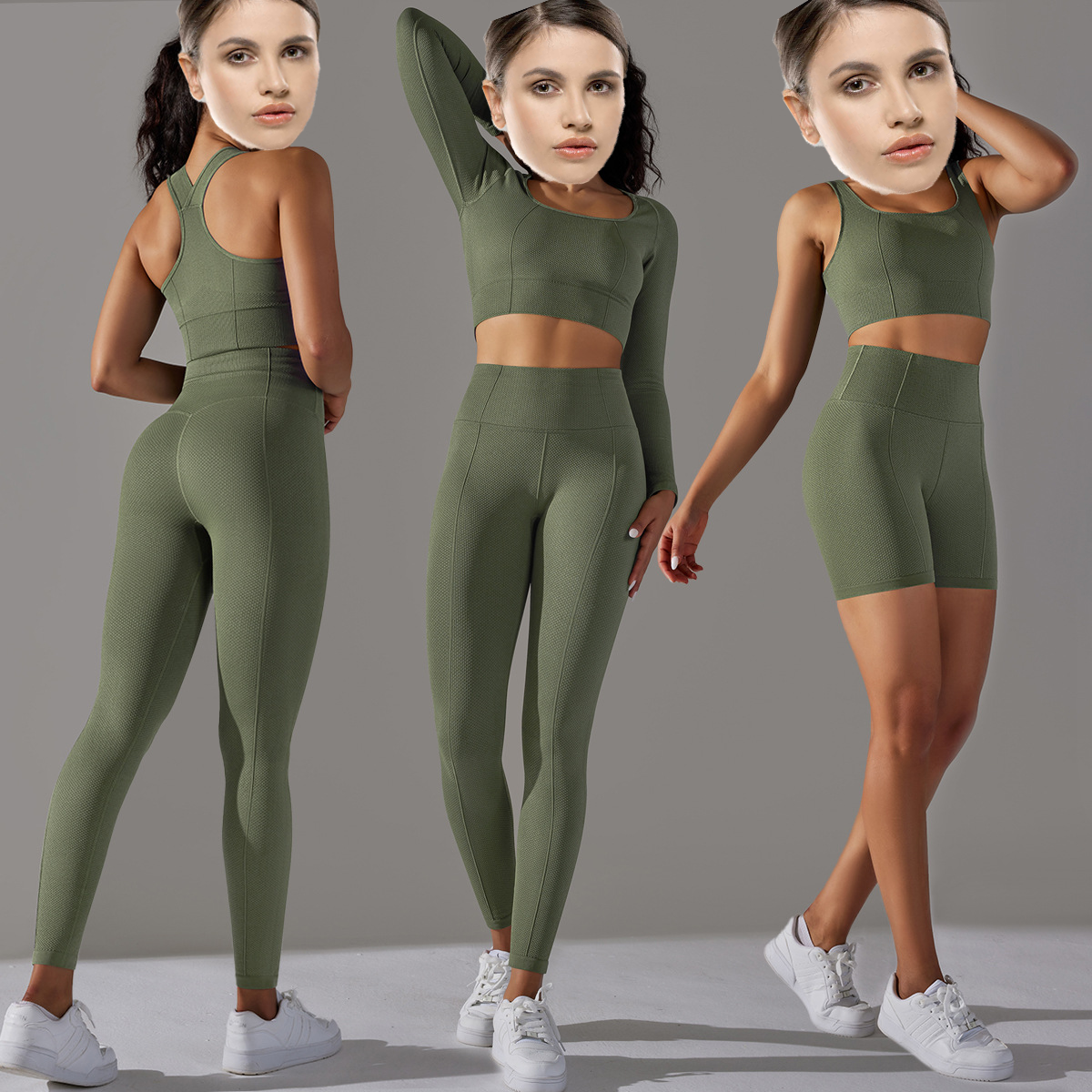 Wholesale Athletic Activewear Sports Clothes Seamless Workout Clothing Women Sportswear Yoga Wear Gym Fitness Sets