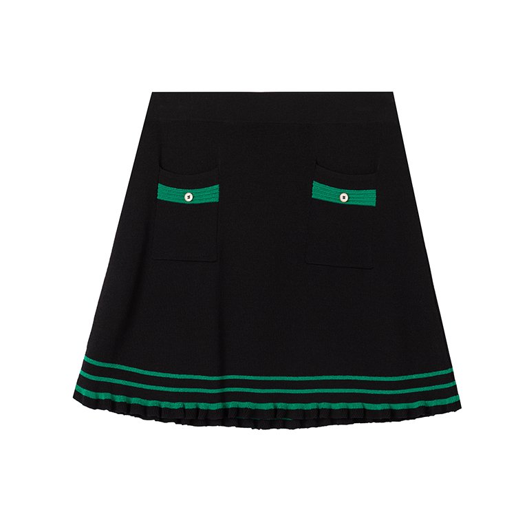 GOTS GRS Custom Spring Summer Fresh Sweet Slim Fit V-Neck Clothing Fashionable Women'S Knitted Skirt Two Piece Set
