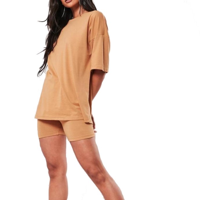 Wholesale Cotton Tshirt Oversize Women Fashion New Tops Casual T Shirt And Shorts Set