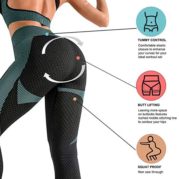 Women 3 Piece Gym Fitness Sportswear Workout Outfits Set Crop Top Leggings and Sports Bra Seamless Yoga Set With Zipper