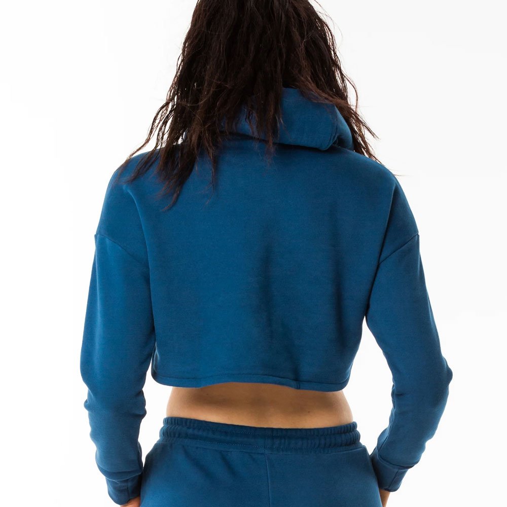 Custom Hoodie Women's Winter Clothes 2024 Crop Top Jogger Thick Fleece Cotton 2 Piece Pants Set Stack Sweatpants And Hoodie Set