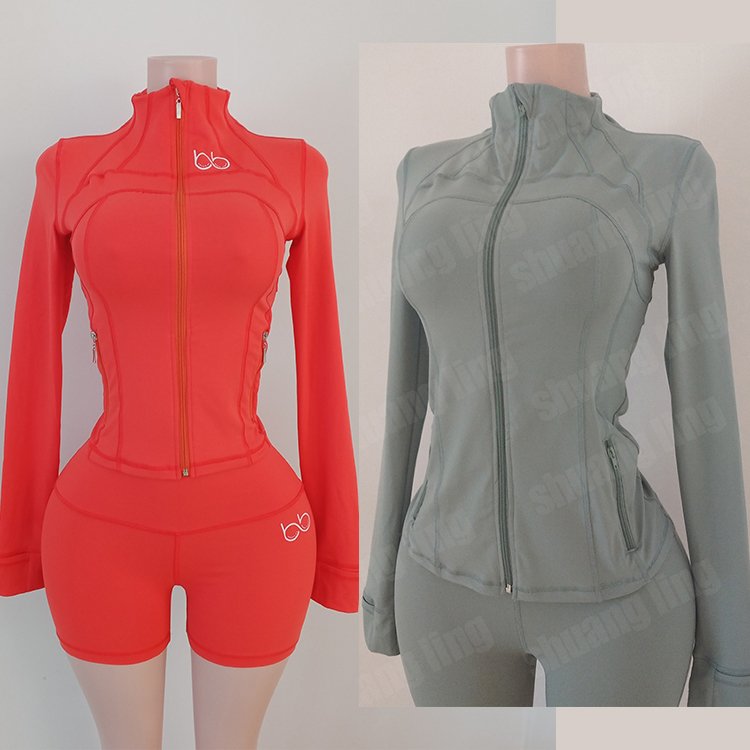 Custom lulu Fall Women's 2024 New Color Yoga Zipper Jacket Sets Sports 2 Piece Tracksuit Set Workout Fitness Lulu Leggings Sets