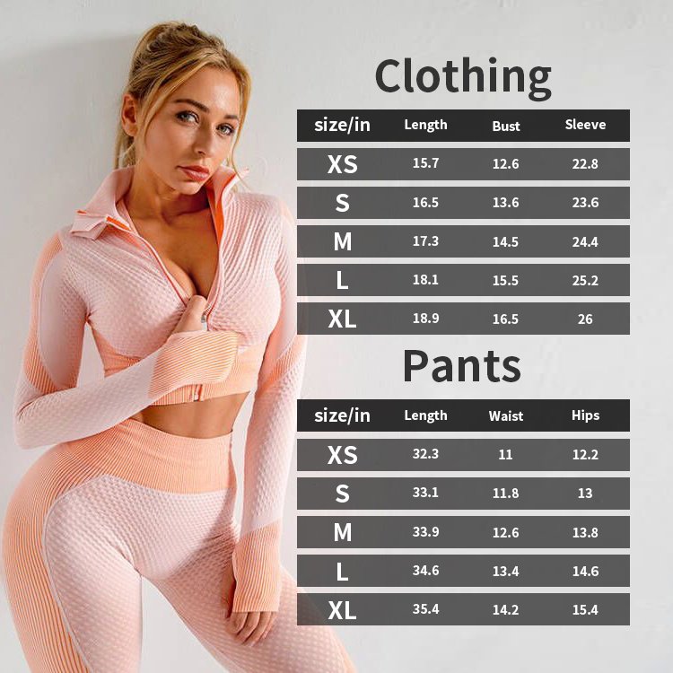 Women Ropa Deportiva Mujer Gym Clothing Tracksuit High Waist Seamless Leggings Sports Suit Fitness Long Sleeve Suit Yoga Sets