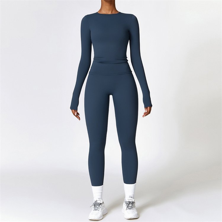 Peeqi Nylon 2 Pieces activewear Sportswear Seamless Yoga Set Gym Clothes Fitness tracksuit tops and leggings sweatpants women