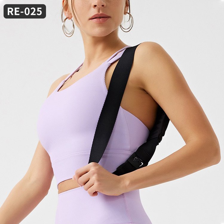 Custom Logo Ribbed Fabric Recycled Nylon Yoga Vest Sports Leggings Workout Girls Clothing Sets Women's Sets Gym Fitness Sets