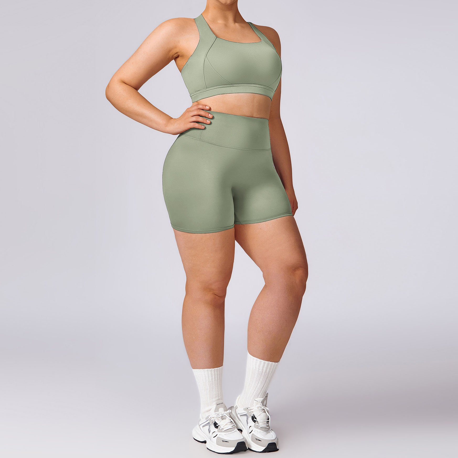 Custom Logo Fat Plus Size 5 Piece Yoga Set Women's Quick Drying Pilates Running Tight Exercise Fitness Set Sports Yoga Wear