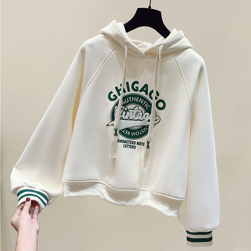 Custom plus size cropped sweatpants Chenille Embroidery puff print 100% cotton hoodies set women pullover hoodi manufacturer