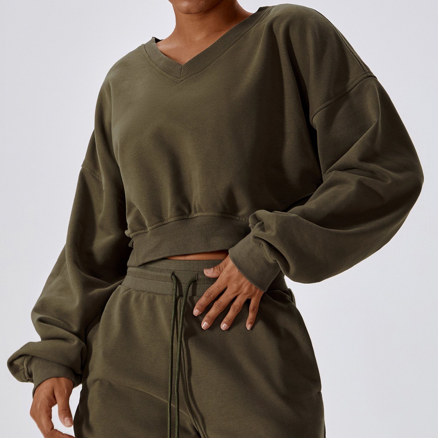 New Women Long Sleeve Loose Casual Sweatshirt Running Set Cotton Hoddies Yoga Shorts For Women Workout Set Sports Wear