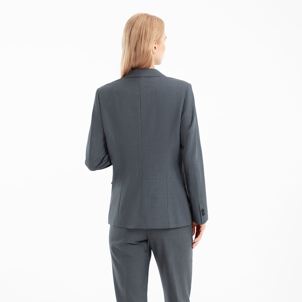 OEM Clothing Manufacturers Grey suit women's sets Wool polyester jacket pants elegant soft formal woman outfit suit for working