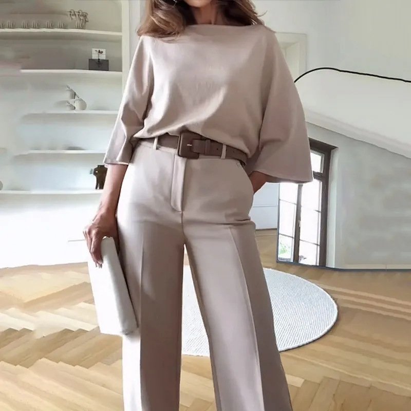 Boutique Wholesale 2024 Autumn New Fashionable Bata Shirt Top Design Sense Pants Women's Sets