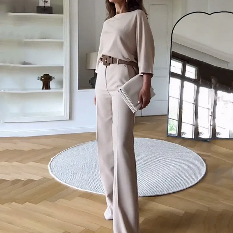 Boutique Wholesale 2024 Autumn New Fashionable Bata Shirt Top Design Sense Pants Women's Sets